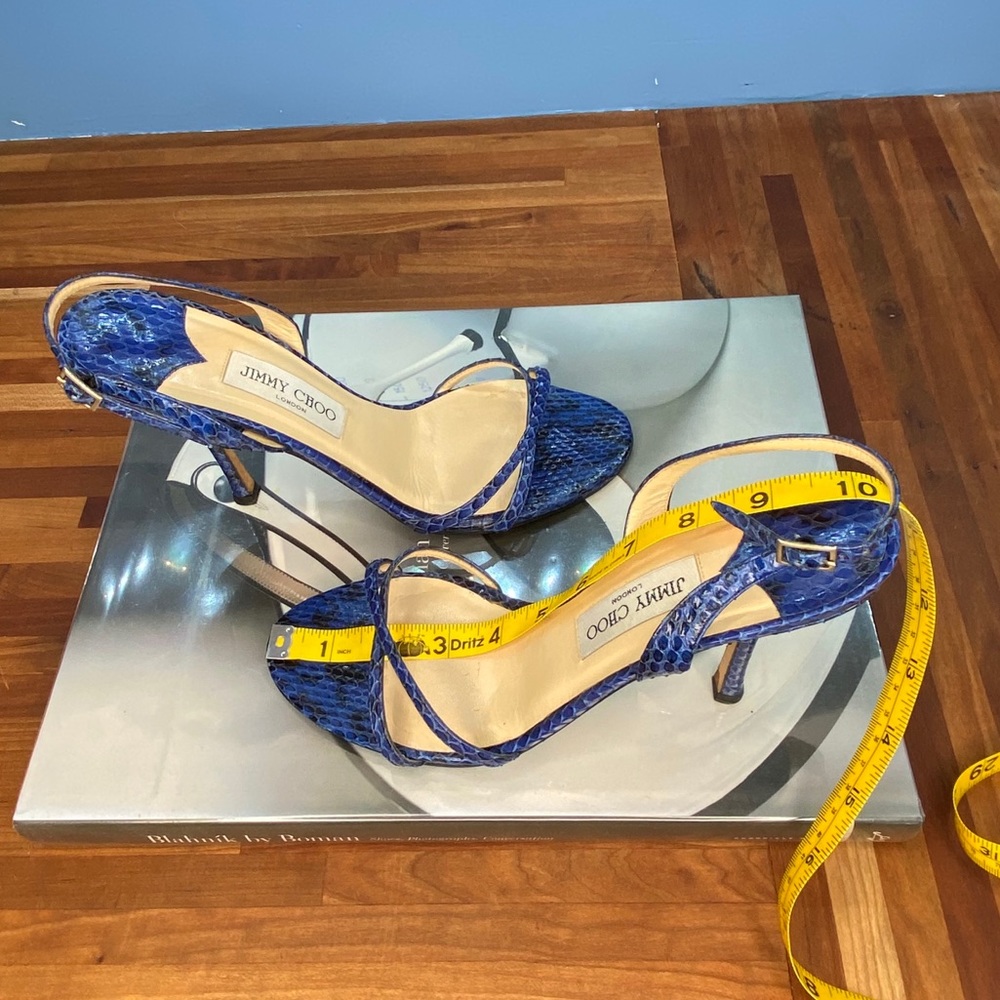 Jimmy Choo Blue Snakeskin Heels - Picture 10 of 10